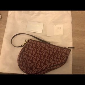 Dior saddle bag burgundy red Authentic